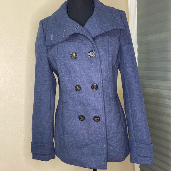 Black Rivet Jackets & Coats Black Rivet Blue Ladies Peacoat With